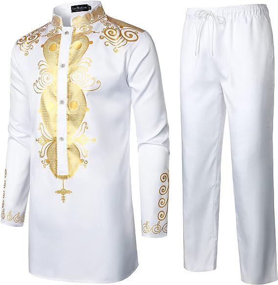 Men's Muslim Robe Jubba Thobe Muslim Dress Middle Eastern Costume Muslim Print Robe Blue Black Red White