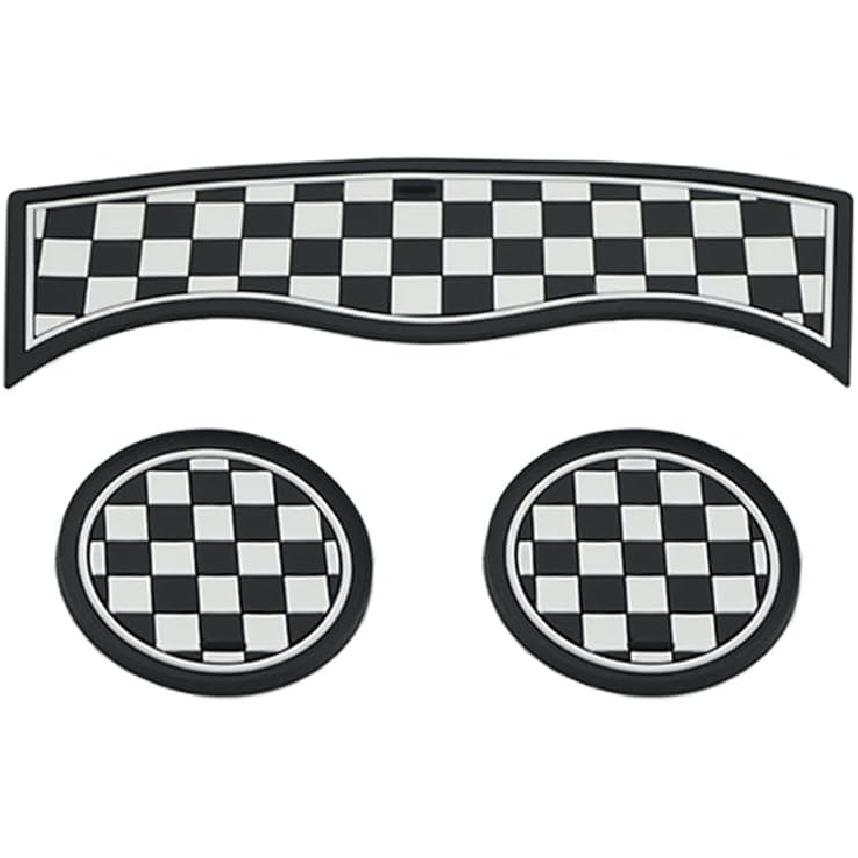 3PCS Car Cup Holder Coasters, Black Union Jack UK Flag Embedded in Ornaments Coaster Compatible with Mini Cooper Countryman F60 (Black Flag) Checker