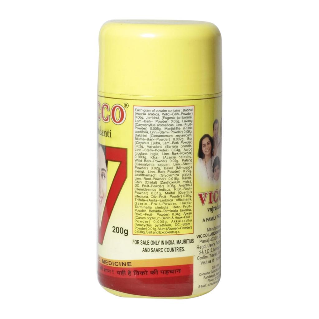Vicco Vajradanti Ayurvedic Tooth Powder for Strong Teeth and Healthy Gums 200g X Pack of 3