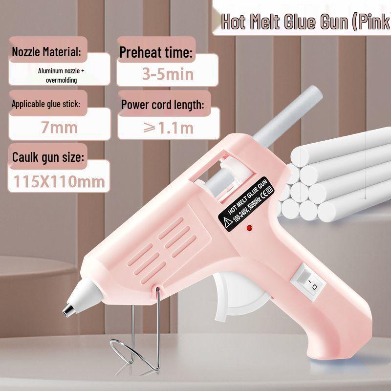 Mini Hot Melt Glue Gun with 7mm Strong Glue Sticks for DIY Crafting & Student Projects