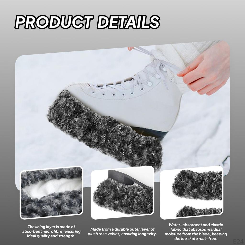 2 Pieces Ice Skate Covers Guards Portable Sleeves Comfortable Versatile Skating for