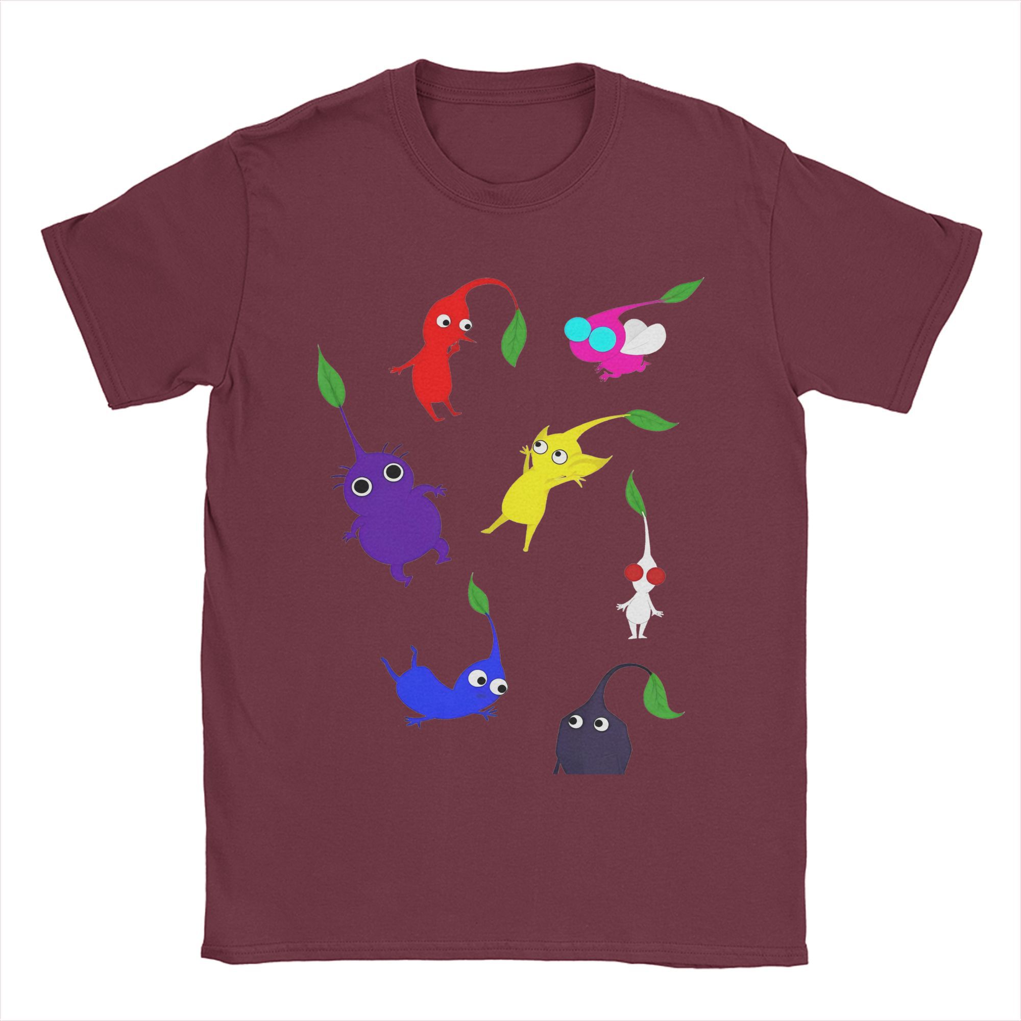 Футболка Pikmin для мужчин и женщин с графическим принтом Футболки из хлопка Одежда S бордовый 1865₽