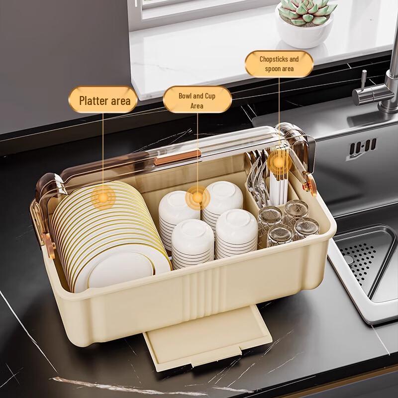 Guan Zhuojia Countertop Dish Drying Rack with Lid