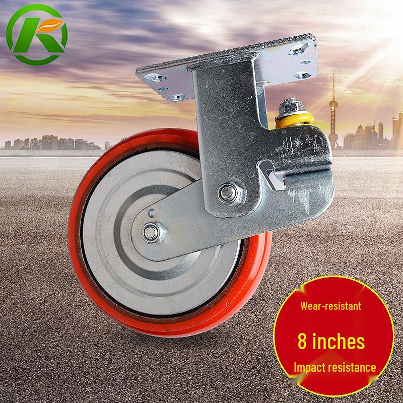 8  Heavy-Duty Industrial Hand Truck Swivel Wheels - Cast Iron, Shock-Absorbing Casters