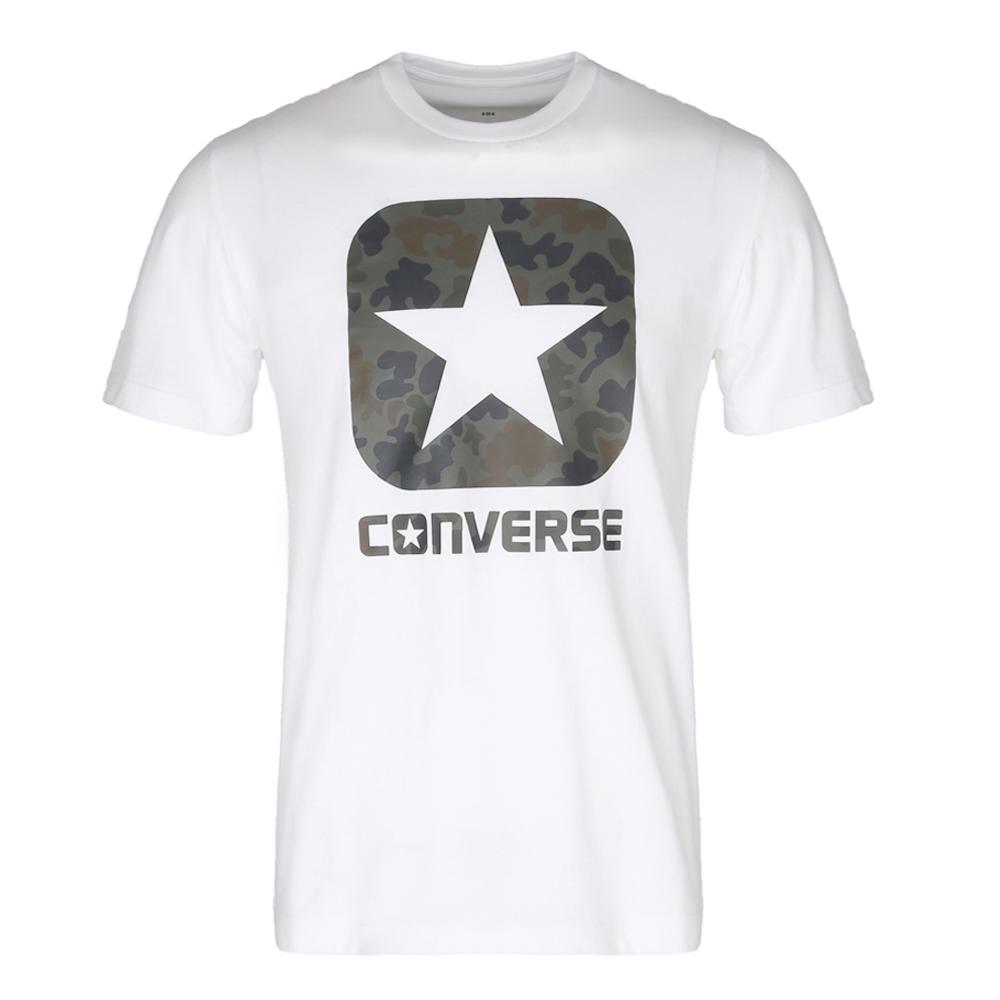 Converse T Shirts Men s White Crew Neck Moderate 10006825-A01 XXXL