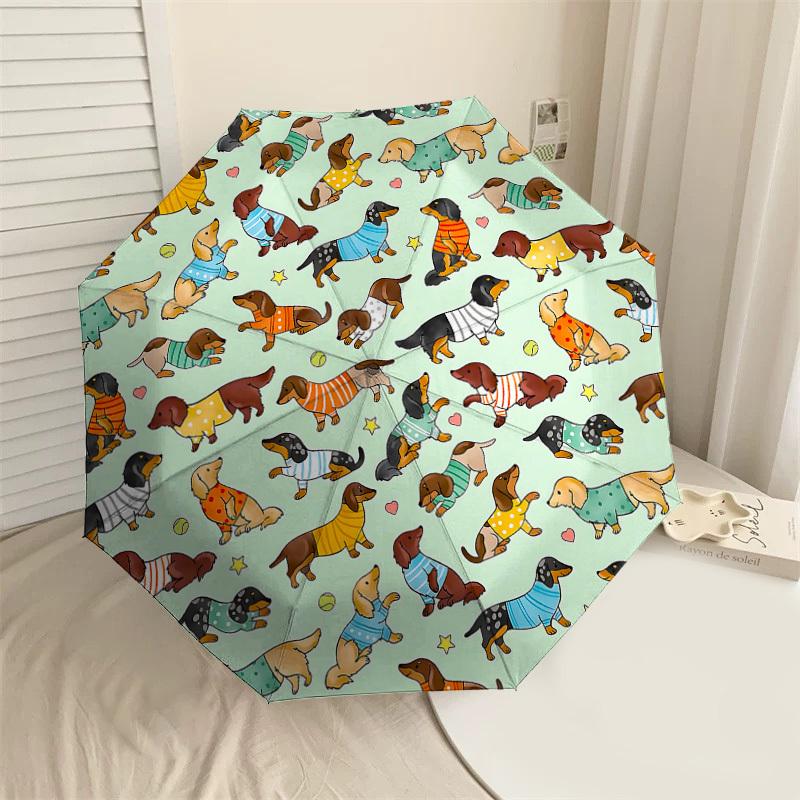 

1PC Dachshund Pattern Umbrella-8-Rib Reinforced, Automatic Open, Lightweight & Durable, Cute Fashion Accessory for Outdoor-P70