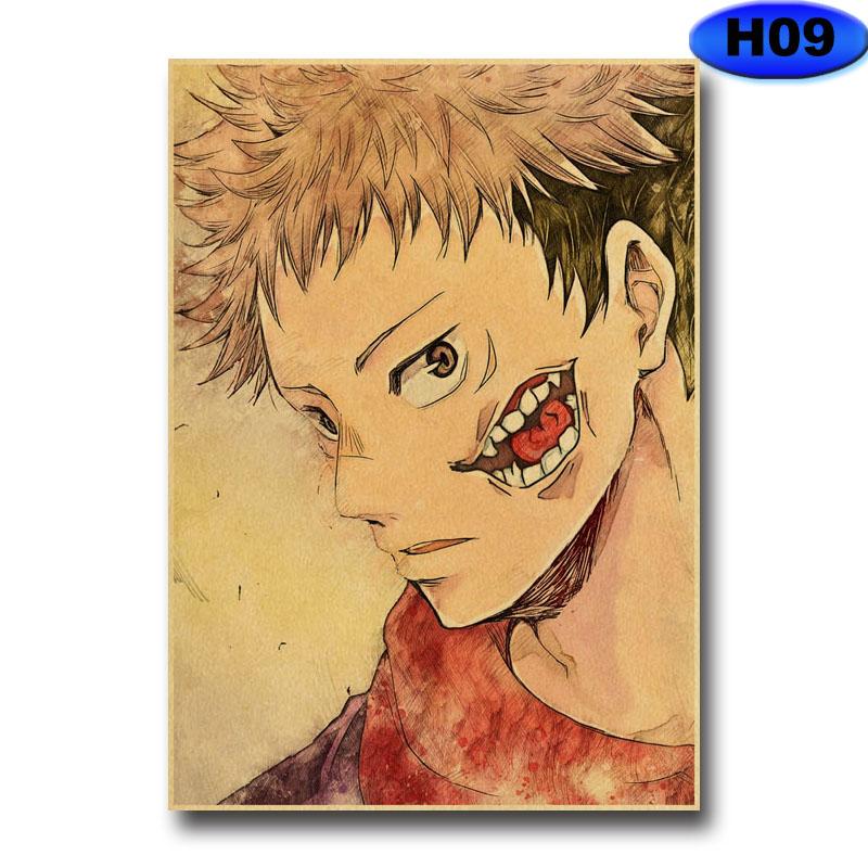 Jujutsu Kaisen Posters Kraft Paper Vintage Anime Poster Wall Stickers Study Home Living Room Bar Decoration Art Painting