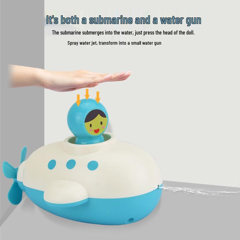 Wind-Up Water Spray Submarine Toy for Kids - Summer Bath & Shower Fun