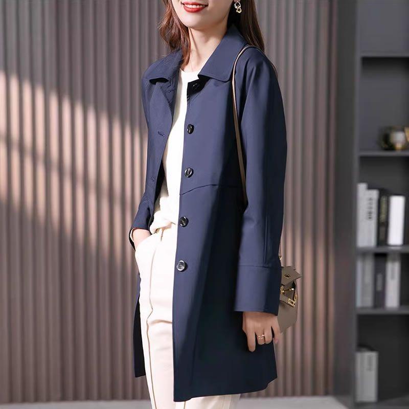 Women's Long Windbreaker Spring and Autumn New Fashionable Temperament Top Coat