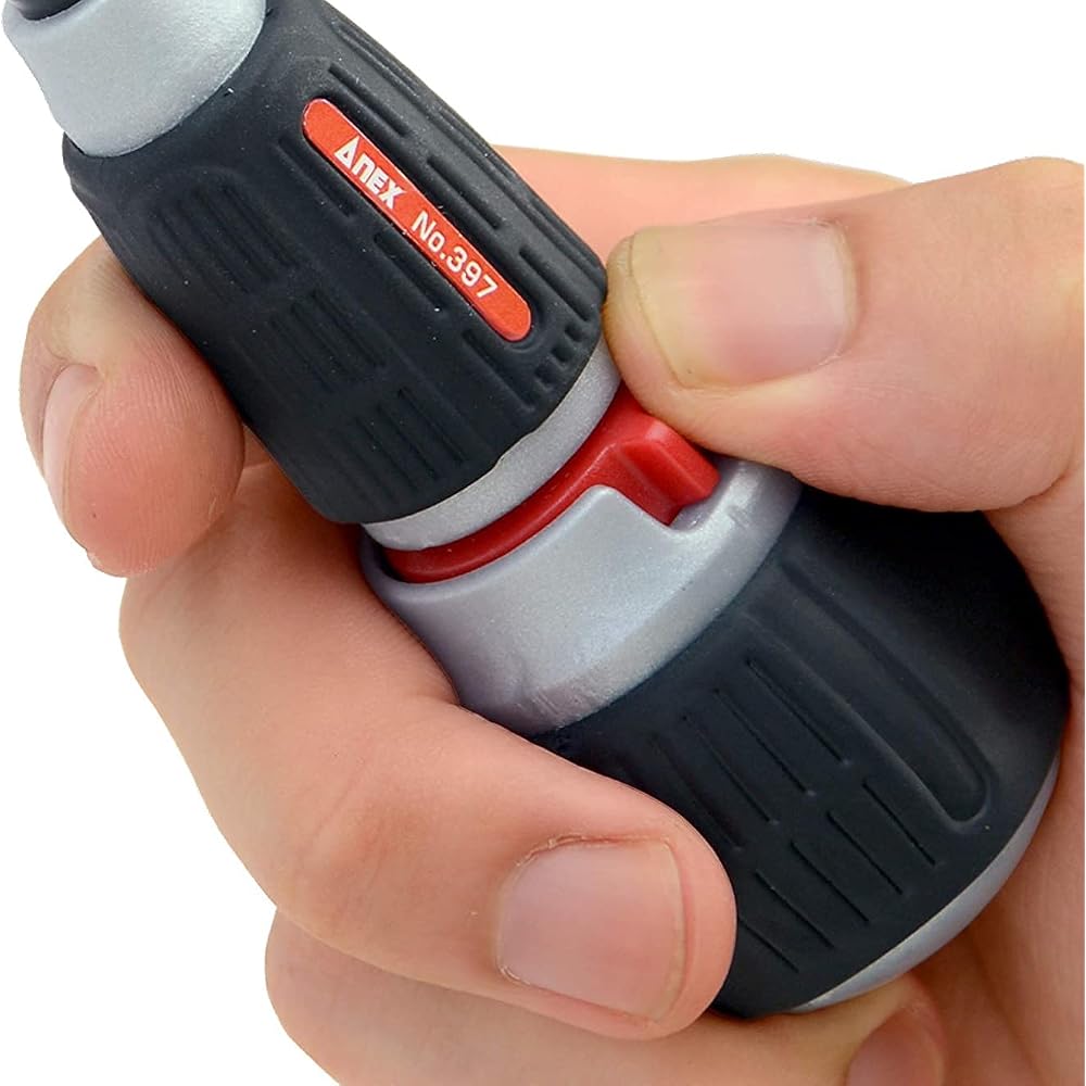 Anex Ratchet Screwdriver Quick Change Ball 72 No.397-D Left Right Lock Easy Operation Plus Minus Electric Tool