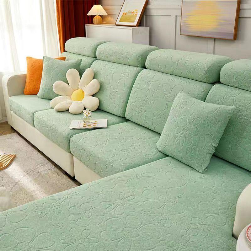 Suede Sofa Cushion Four Seasons Universal Non-Slip Modern Cover Sofa Cover All-Inclusive Elastic Sofa Cushion Simple Cushion