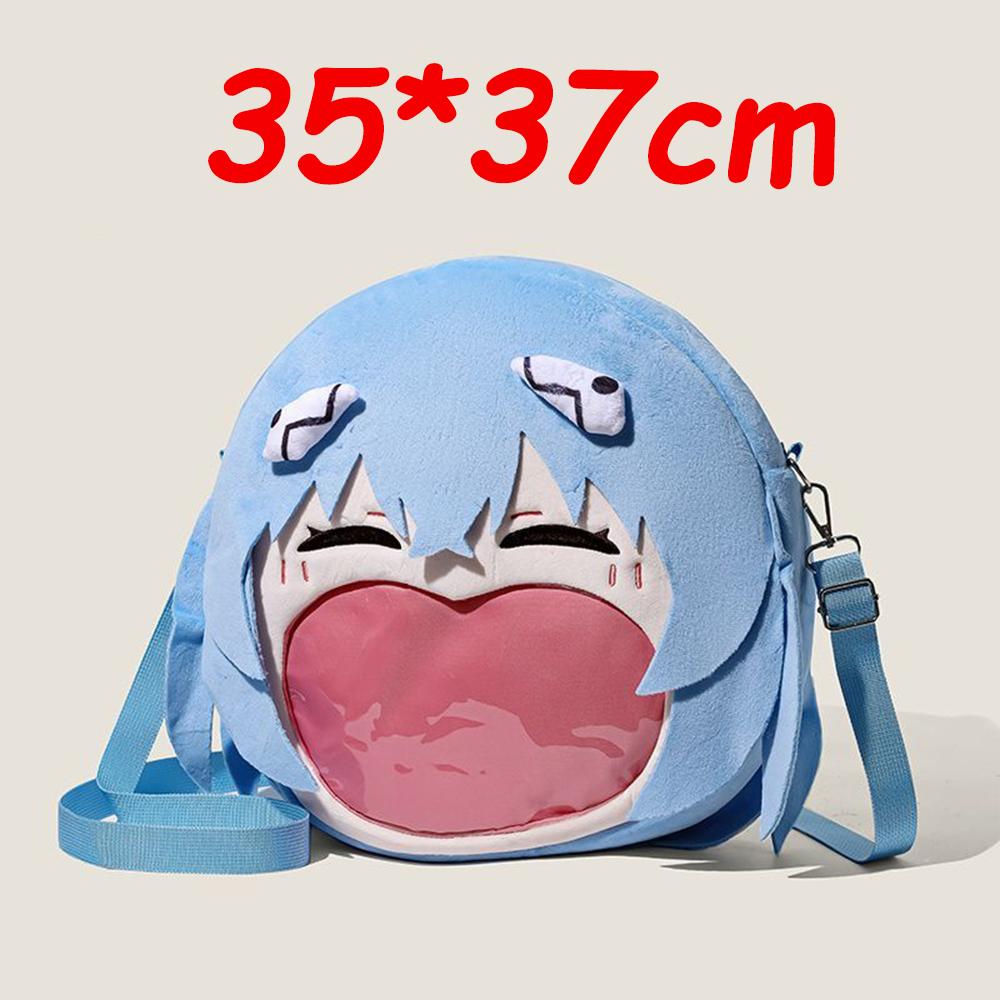 Market-6 EVA Neon Ayanami Rei Schoudertas voor Dames Handtassen Anime Pluche Rugzakken Transparante Make-uptas Cadeaus Itabag Crossbody Tas gray