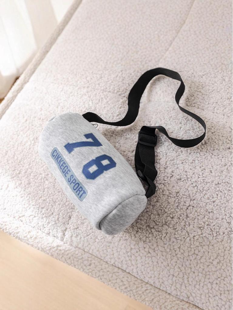 2025 Jungen Trendiges Fleece-Sweatshirt mit halbem Reißverschluss & Umhängetaschen-Set für Herbst/Winter