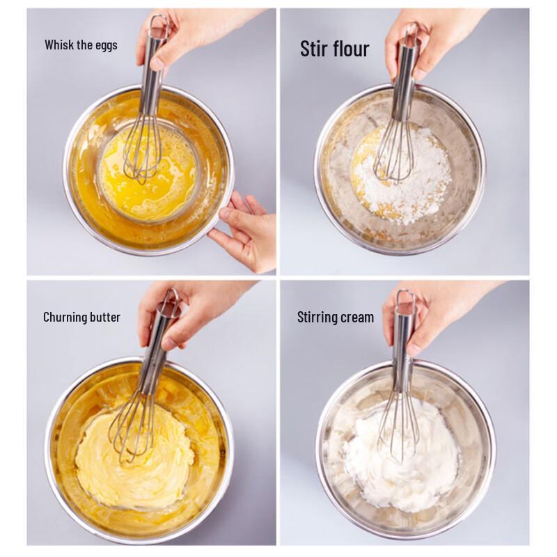 Stainless Steel Manual Egg Whisk Set