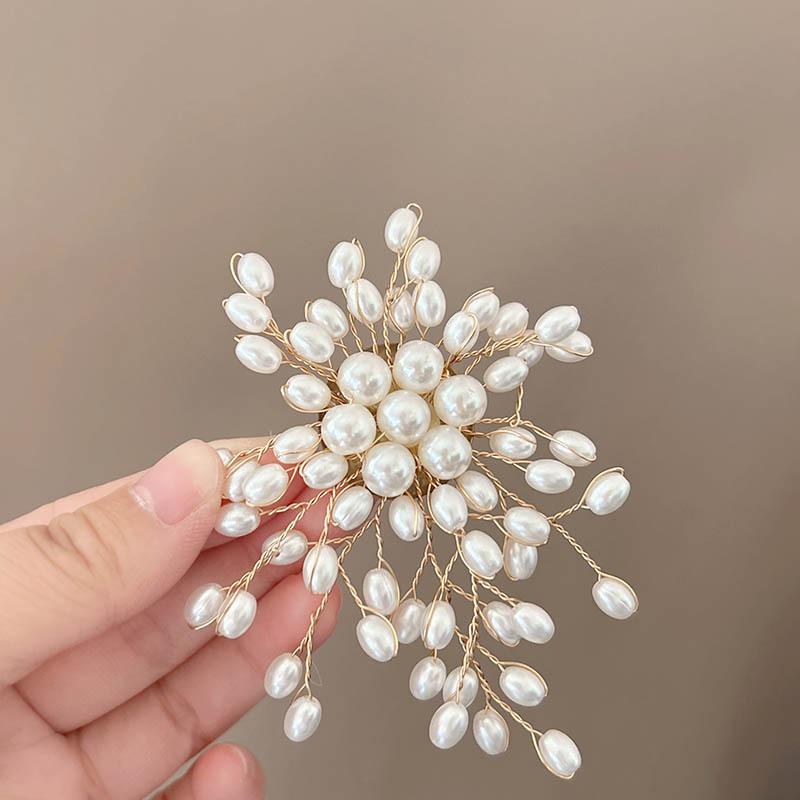 Elegant Pearl Flower Brooch Pin Badge For Women Girls Fashion Clothes Suit Accessories Jewelry Gifts