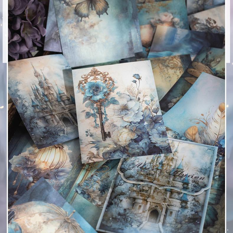 1PC Alice's Fantasy Series Dreamy Background Notebook DIY Material Base Card Paper Beautiful Day Notebook Material Pack