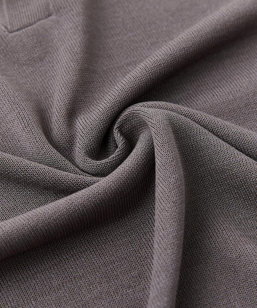 VERNO 26Ssll Open Collar Knit Gray