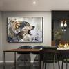 Watercolor Wildlife Canva Oil Painting Print Poster Abstract Wolf Poster Home Wall Art