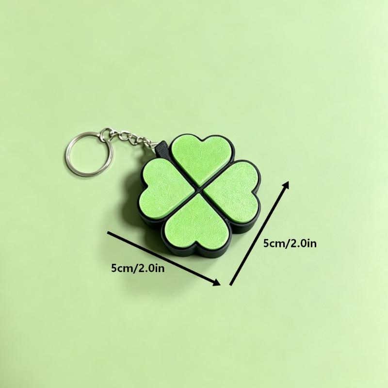 Lucky Four-Leaf Clover Keychain Clickable Buttons Stress Relief Toy Backpack Pendant Party Gift For Kids Adults