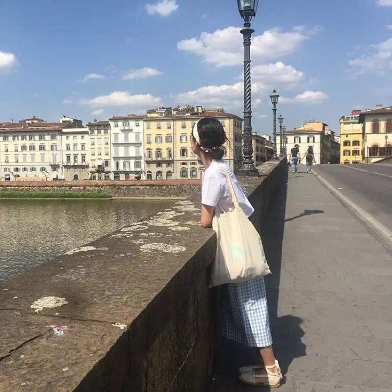 

Korean version ins minimalist style pure cotton grey cloth bag blank hand-painted bag environmentally friendly shopping bag shoulder bag hand bag