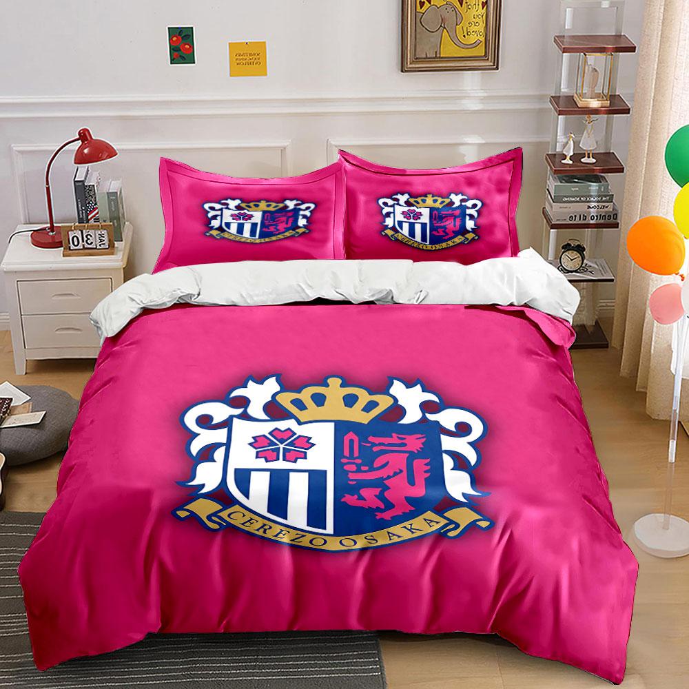 Pink Bedding Set with Crest Logo Bedding Duvet Cover Set Duvet Cover Pillowcases (1 * Duvet Cover 2 * Pillowcases, Without Duvet Insert)