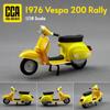 Alloy Vespa Simulation Electric Scooter Model Toy For Collect And Display