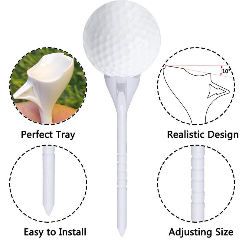 Fengyi 10-Degree Tilt Durable Plastic Golf Tees (20-Pack)
