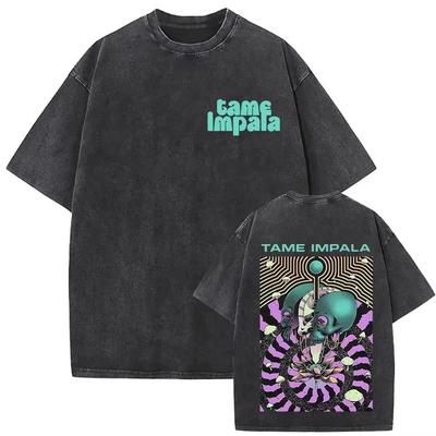 Tame Impala Deadbeat Tour Album T-Shirt Unisex Vintage Locker Gewaschenes T-Shirt Mode HipHop Fan Geschenk Damen und Herren T-Shirt