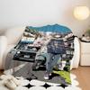 Anime L-Laid B-Back C-Camp Throw Flannel Throw Blanket, Lightweight Cozy, Durable Washable Cute Cool