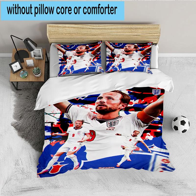 3PCS Football Player Kane  Bedding set,Ideal for1pc Duvet Cover And 2pcs Pillowcases Perfect for Christmas gift,Ideal for Bedroom, Dormitory