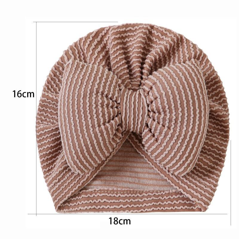 Style Baby Striped Big Bow Headband Hat Baby Products New Indian Hat, Baby Hat