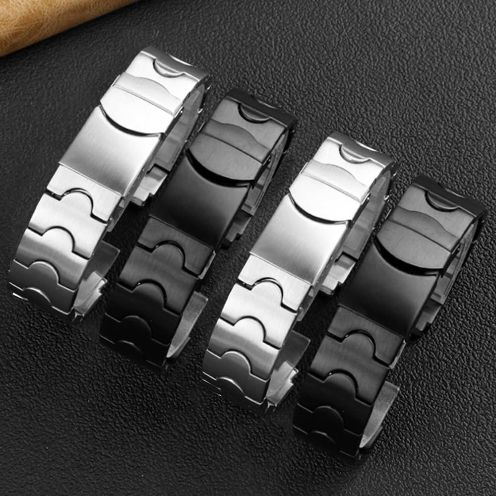 ZHUOLEI Replacement Stainless Steel Watch Strap for Swatch 17mm and 19mm Watches (Includes 3 Spring Bars, Removal Tool, and Box)