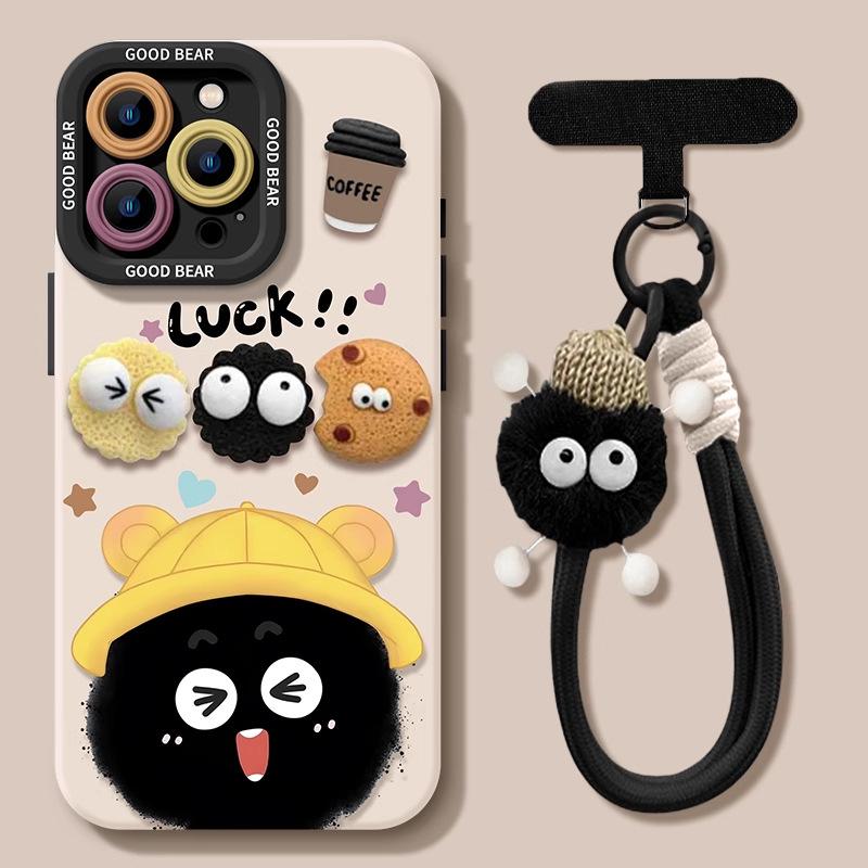 3D Coal Ball Apple 17 Pro Max Phone Case 17 Pro with Lanyard 17 Cute Air Silicone 16 Full Coverage Soft Case