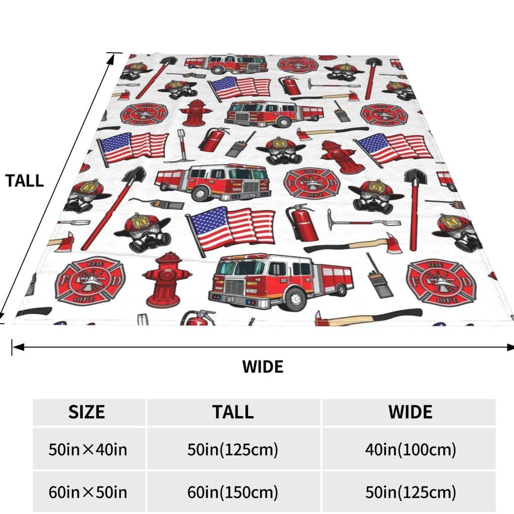 Cartoon Fire Engine Design Digital-printed Polyester Bedroom Velvet Flannel Soft Sofa Cover Blanket Fleece Blankets for Beds