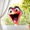 Peeping Alpaca Window Cling Removable Rooster Ostrich Dog Static Glass Sticker Waterproof PVC Animal Window Decoration Decal
