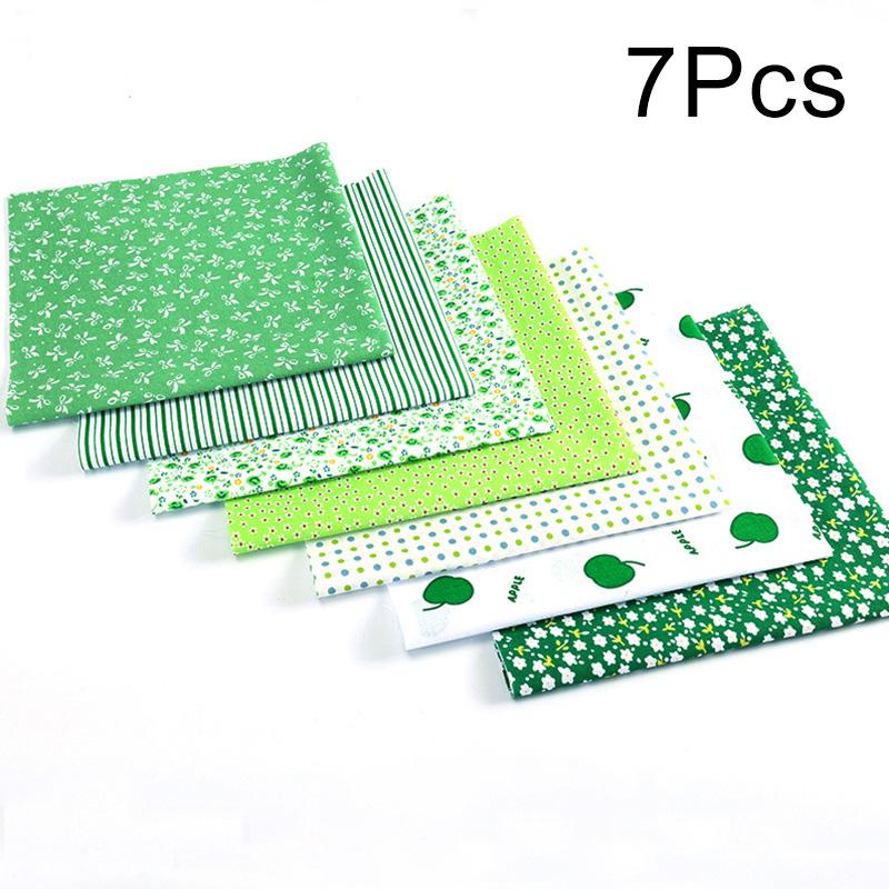 7pcs Sewing Supplies Printed Fabric Patchwork Accessories Pastoral Style DIY Handmade Material Printed Cotton Fabric