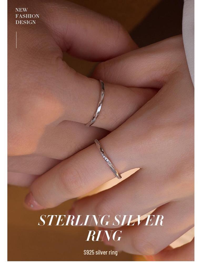 Möbius 925 Sterling Silver Couple Rings - Men's & Women's Wedding Pair Rings, Perfect for Valentine's Day Gifts