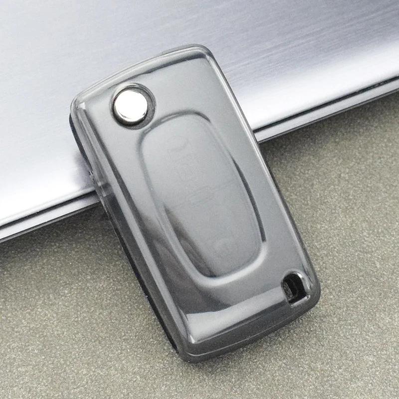 Tpu Car Remote Key Case Cover Shell Fob Holder For Peugeot 107 207 307 308 407 607 3008 5008 For Citroen Xsara C5 C6 C8