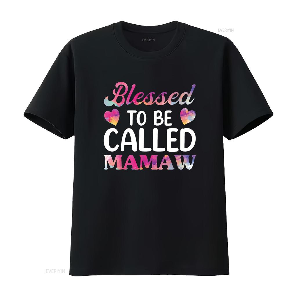 Blessed To Be Called Mamaw T Shirt Funny Mothers Day Grandma vintage Washed Soft Versatile streetwear Casual homme Breathable