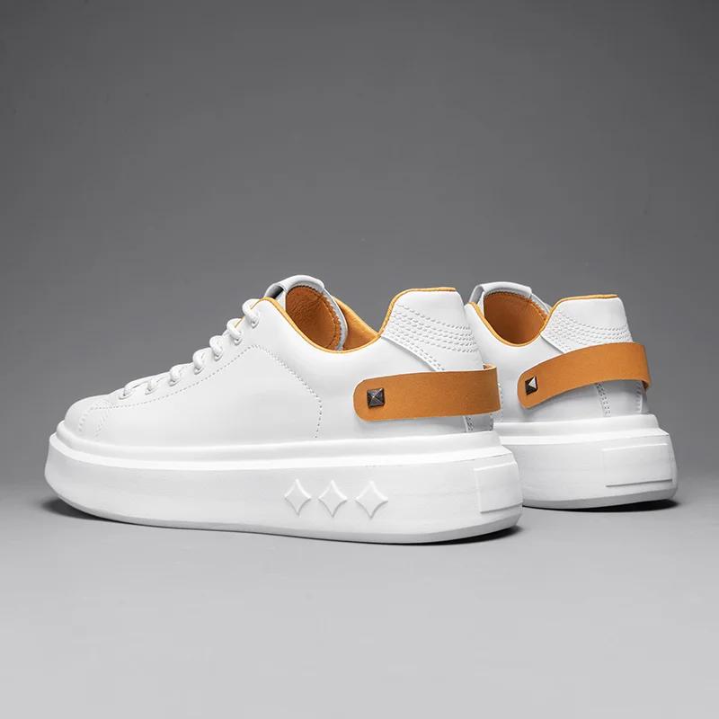 Italian Men Designer Sneakers Stylish Outdoor Vulcanized Shoes Breathable Antiskid Walking Shoes Lightweight Casual Leather Shoe