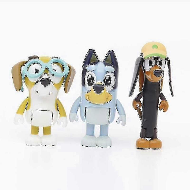 25-26 12pcs Set Bluey Family And Friends Action Figures Pvc Toys Kids Gift
