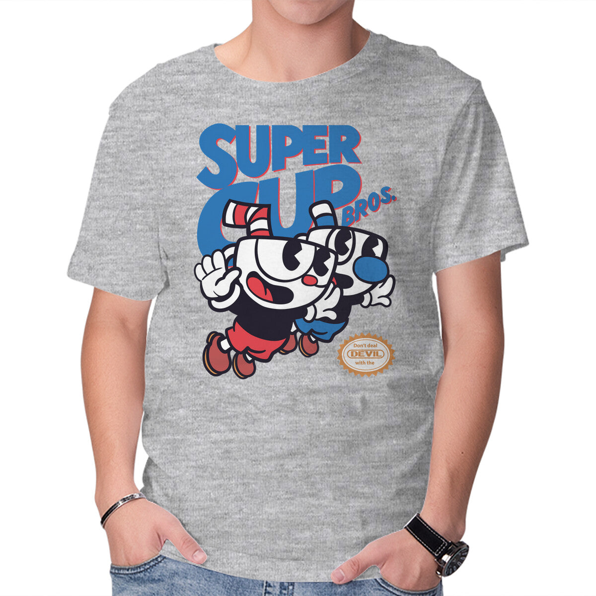 Unisex Crew Neck T-Shirt Super Cup Bros. Graphic Short Sleeve Casual Tee XXXXL