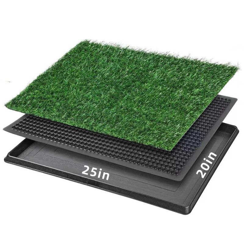Dog Grass Toilet with Pee Pad Washable Dog Grass Pad Reusable Odor-Control for Pet Training Easy-Clean Pee Pads Non-Slip Mats