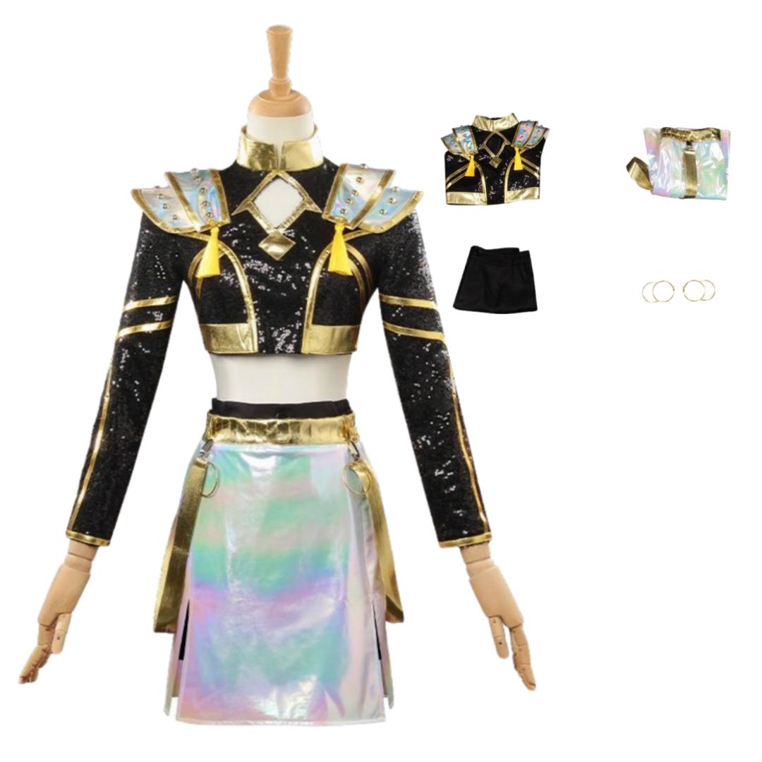 

Аниме K-Pop Зои Мира Руми Косплей Костюм Парик Черные Охотники на Демонов S