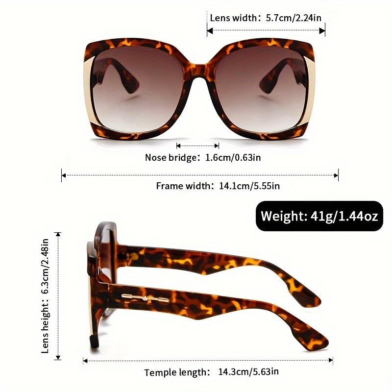 Chic Oversized Square Fashion Sunglasses for Women - Anti-Glare, Durable PC Frame with Metal Hinges - Perfect for Beach & Travel