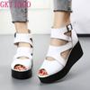 Fashion GKTINOO Women Flat Platform Sandals 2025 Summer Genuine Leather Handmade Shoes Women Summer Sandals Slip On Ladies Shoes Sandal