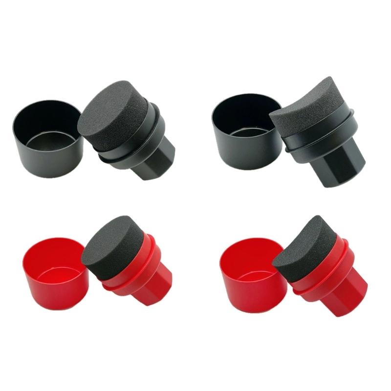 Tire Dressing Applicator Pad Car Tire Detailing Sponge Detailing Brush with Lid Tire Waxing Sponge Tire Cleaning Tools