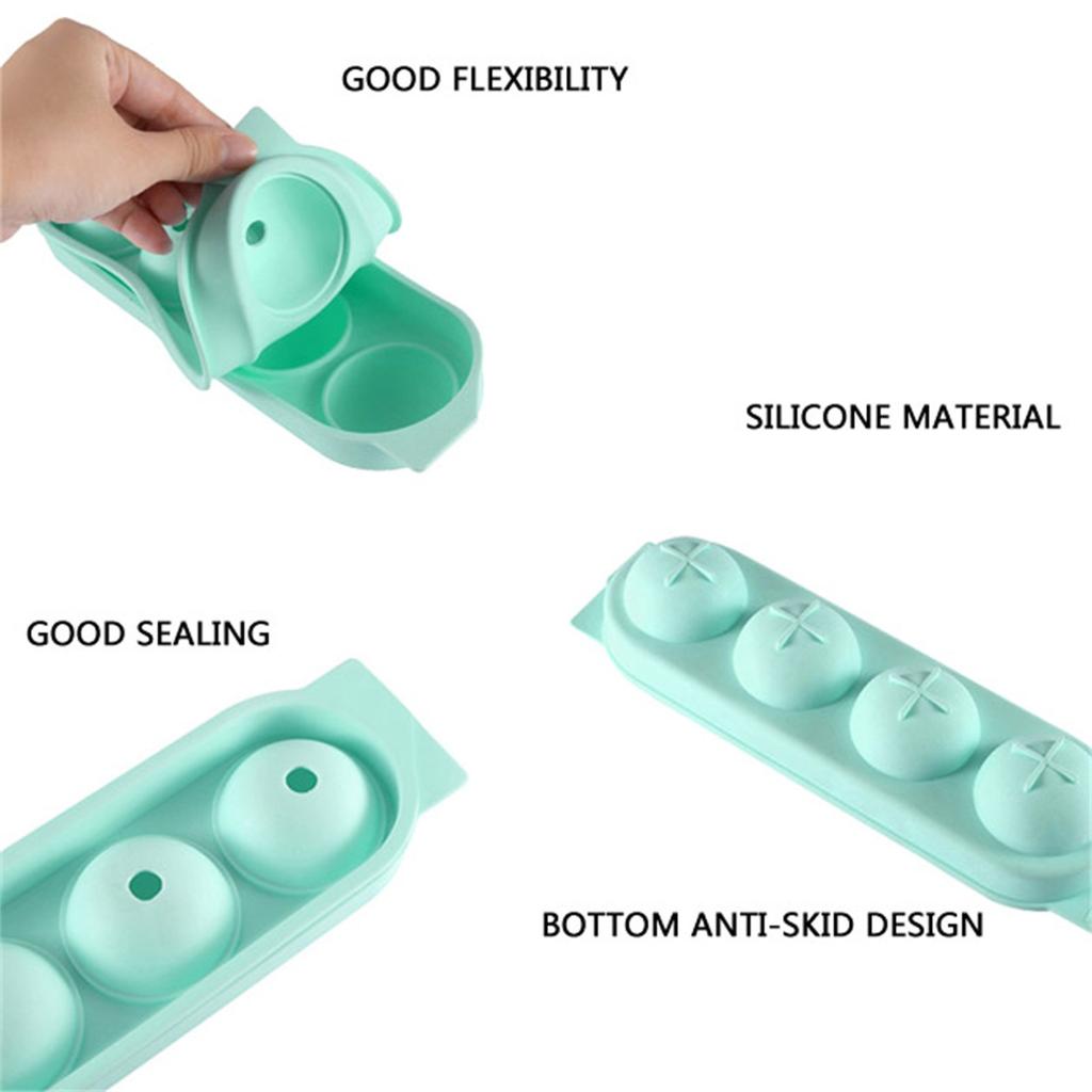 4 Ice Ball Molds Silicone Ice Tray Molds Whiskey Silicone Ice Making Molds