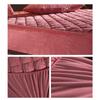 Coral FleeceThicken Quilted Mattress Cover Short Plush Quilted  Bed Fitted Sheet Queen Double Bed Cover Not Including Pillowcase