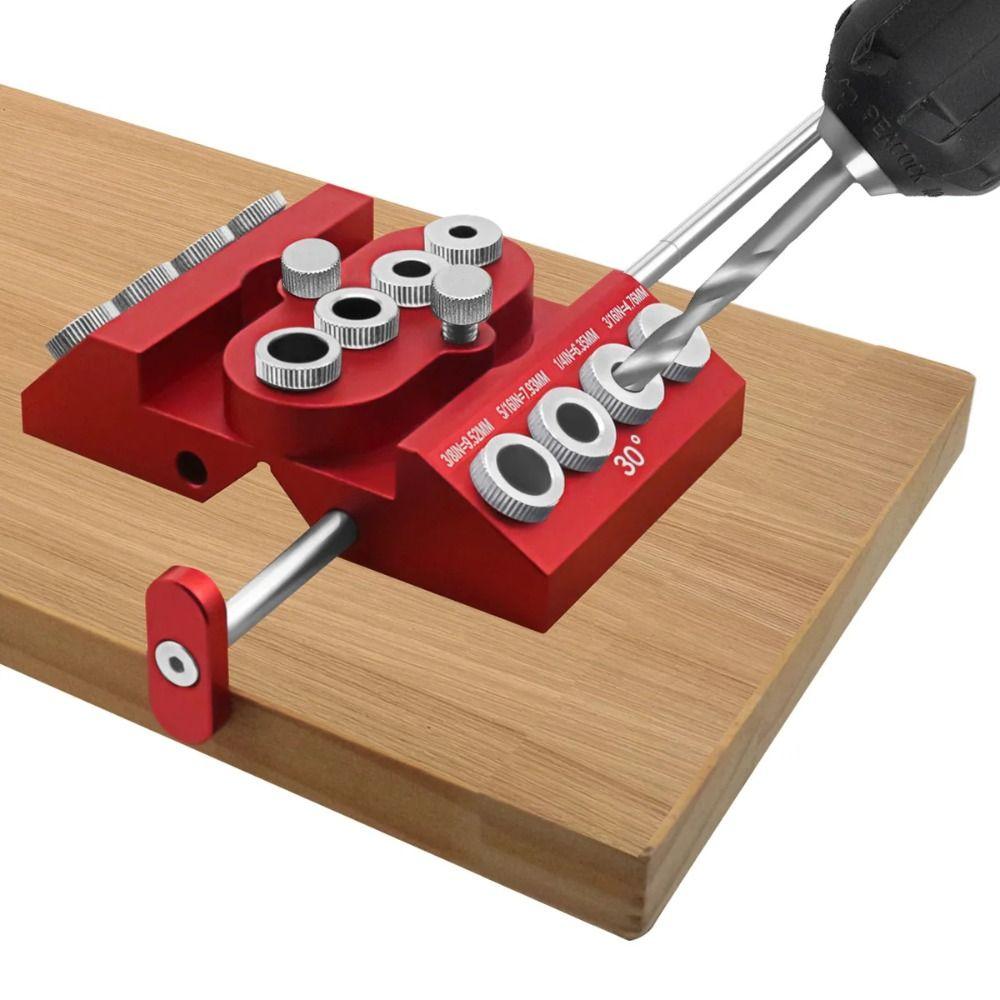 Adjustable Drill Hole Guide Jig 30/45/90 Degree Woodworking Hole Drill  Stairs Handrail